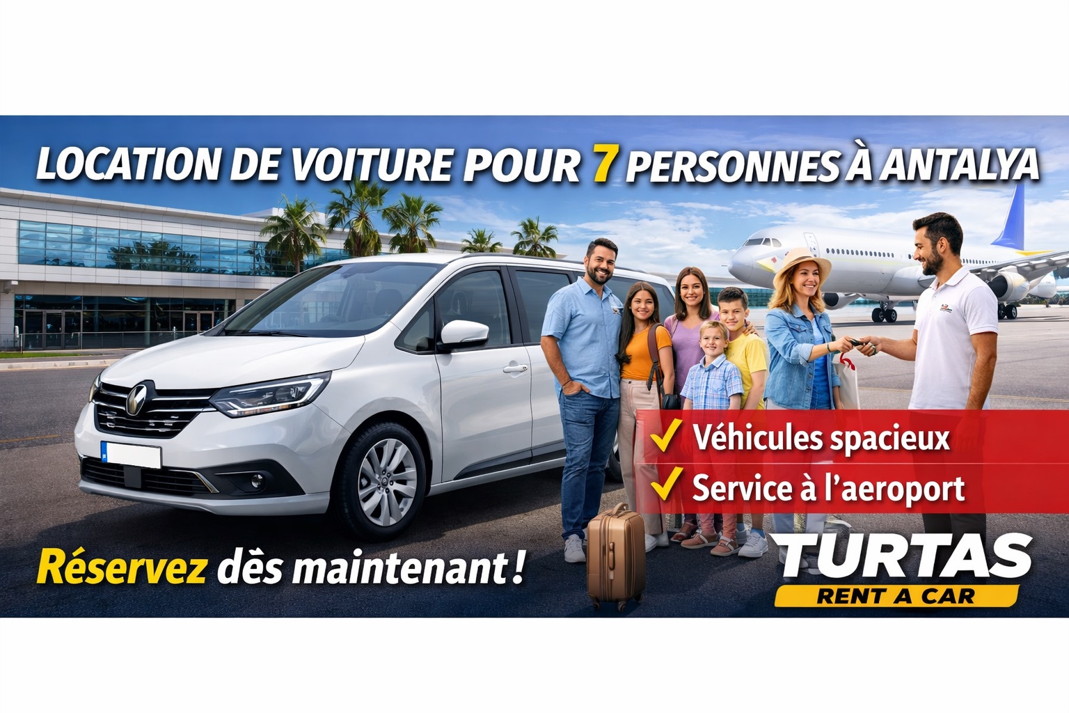 Location de voiture pour 7 personnes à Antalya